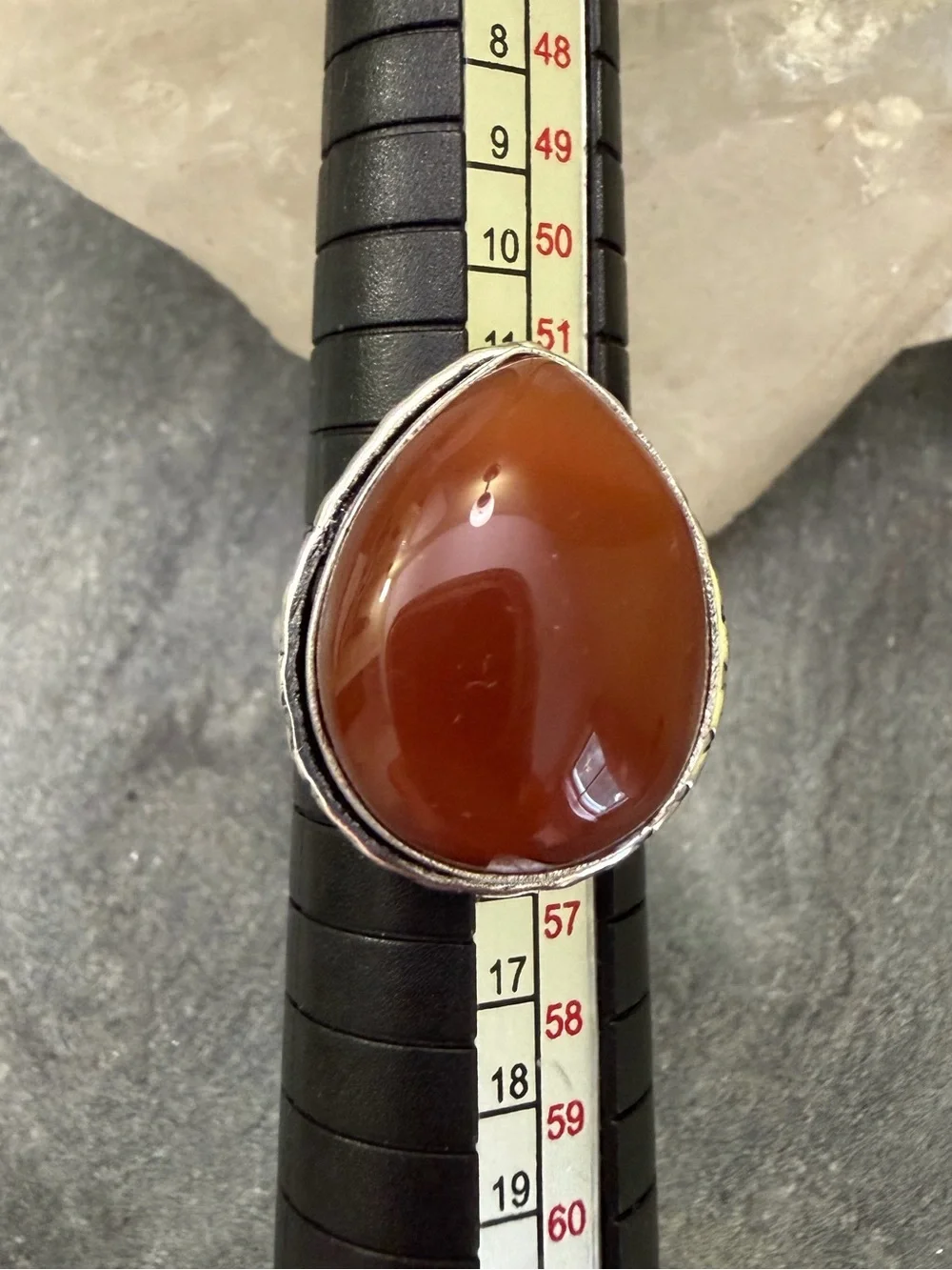 Genuine Carnelian Gemstone Cocktail Ring